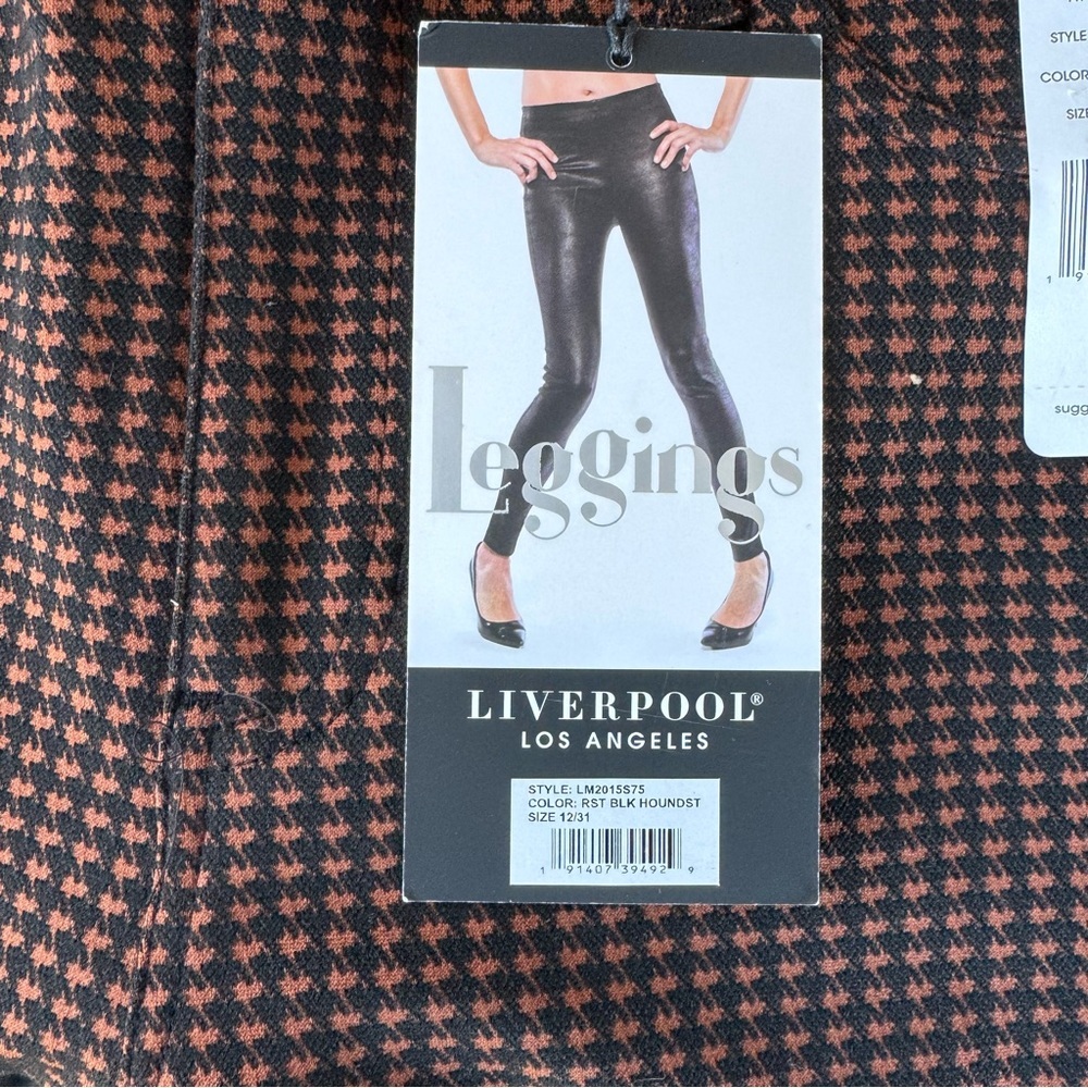 LIVERPOOL LOS ANGELES NWT Madonna Skinny Jersey Houndstooth Jeggings Size 12/31 - Picture 7 of 8